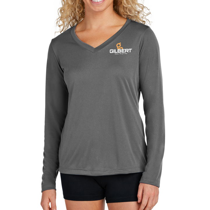 Sport-Tek® Women's Long Sleeve PosiCharge® Competitor™ V-Neck Tee